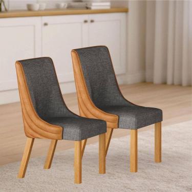 Imagem de Kit 2 Cadeiras Maciça De Jantar Estofada Bella- Arbo Design