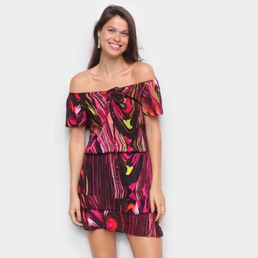 Imagem de Vestido Água Viva Curto Tie Day Ombro A Ombro, Estampado, P
