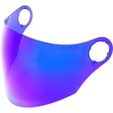 Imagem de Viseira Revo Azul Capacete Asx City Air Aberto Espelhada