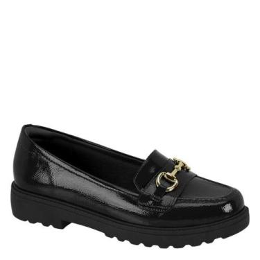 Imagem de Sapato Mocassim Feminino Loafer Tratorado Modare 7357.106 - Preto Vern