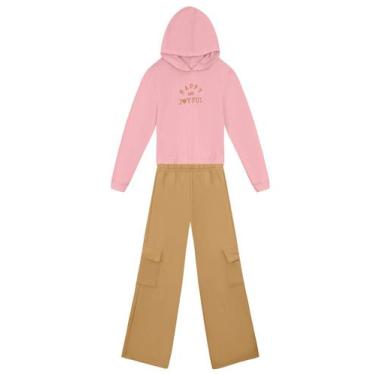Imagem de Conjunto infantil menina bordado Brandili, 10, Rosa