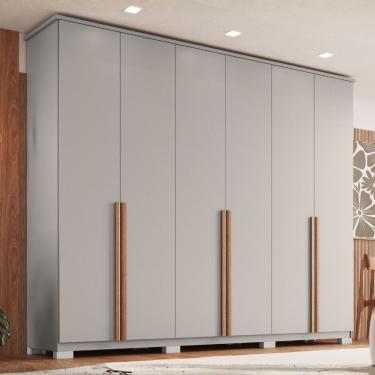 Imagem de Guarda Roupa Casal 6 Portas com Pes Em MDF Dubai Moveis Castro