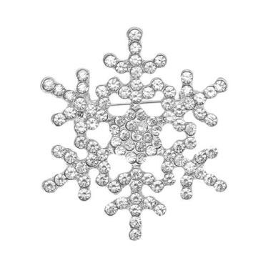 Imagem de Broches De Natal Unissex Para Mulheres Com Strass Em Forma De Floco De