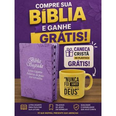 Imagem de Bíblia Sagrada Feminina Possui Letras Confortáveis Tamanho Grande Lilá