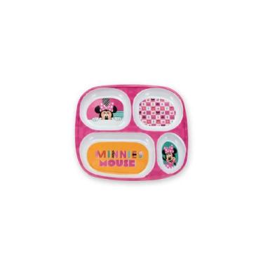 Imagem de Prato Divisória Melamina 24,5cm Minnie Resistente Infantil - TUUT