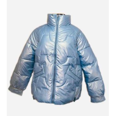 Imagem de Jaqueta Puffer Cropped Metalizada Forrada Feminina Inverno - Said Meta