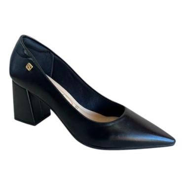 Imagem de Scarpin em Verniz Feminino Salto Bloco Conforto Santinelli, preto, 36