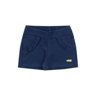 Imagem de Shorts Bebê Cotton Babado Marlan, M, Marinho