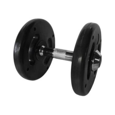 Imagem de Dumbbell Injetado Com Pegada Cromada Academia Fitness 10kg - ANILHAS F