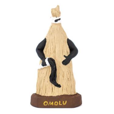 Imagem de Escultura Orixá Omolu 10 cm Cor Palha em Resina - Lua Mística - 100% O