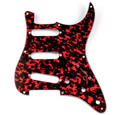 Imagem de Escudo para Guitarra Am Strat SSS 3 Camadas 8 Furos 2,3mm Preto Tortoise Shell Spirit 090-BT