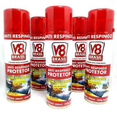 Imagem de Kit - 5 Anti Respingo em Spray S/ Silicone 200ml - V8 BRASIL