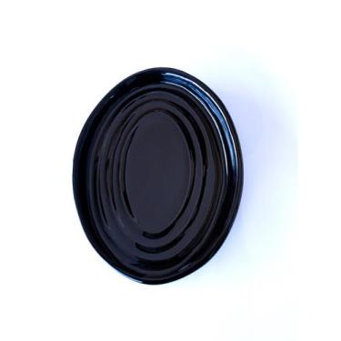 Imagem de Descanso para Utensílios Oval Cerâmica Preto - WM