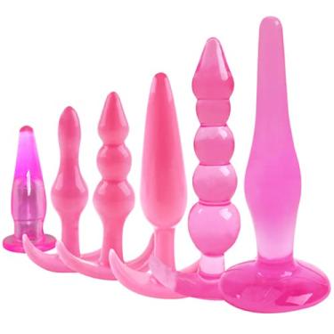 Imagem de XfeyaSri plug anale, brinquedos anais, Brinquedos sexuais, homem e mulher, 6 peças (rosa)