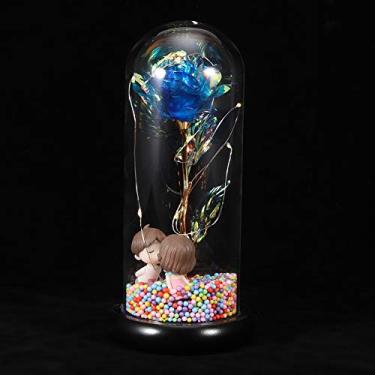 Imagem de Lâmpada rosa LED, lâmpada rosa flexível, para presentes de aniversário de festa de dia dos namorados(azul)