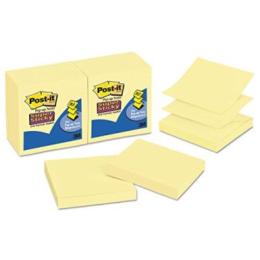 Imagem de Post-it R33012SSCY Super Sticky Pop-ups, Recarga, 7,6 cm x 7,6 cm, 90 Sht/PD,12/pacote, Canary
