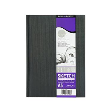 Imagem de Daler-Rowney Simply Medium Grain 100gsm Hardback A5 Sketchbook, branco macio, 54 folhas, bloco de desenho básico, ideal para artistas iniciantes e amadores