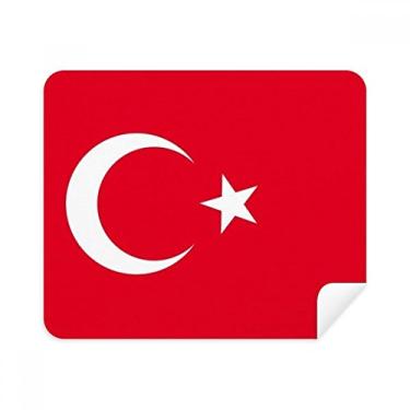Imagem de Pano de limpeza de tela com bandeira nacional da Turquia, 2 peças, tecido de camurça
