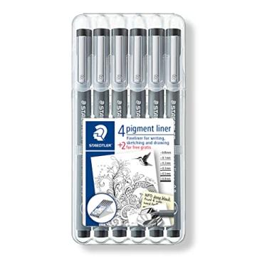 Imagem de Canetas para Desenho Técnico Artístico, Staedtler, Pigment Liner, 6 Unidades