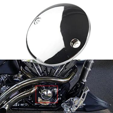 Imagem de FINMOKAL Cobertura De Pontos Abobadados Cromados De 2 Furos Softail Bigtwin Para Harley Temporizador De Ignição