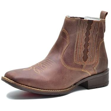 Imagem de Bota Masculino country em couro forrada V5000 cafe Cor:Marrom;Tamanho:36;Genero:Masculino