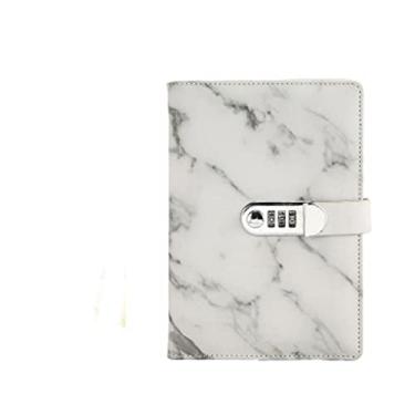 Imagem de Livro de senhas A5 Brochura com cadeado Diário de Negócios Livro de Notas de Estudantes Criativo Bloco de Notas Papelaria Livro Grosso, Cinza, 4 Pçs