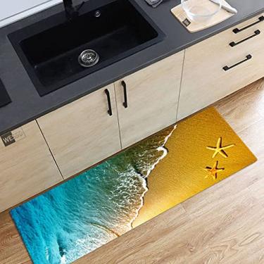 Imagem de SHENGANG Sea Waves Beach Tapete Cozinha 3D Tapete Corredor Tapete Marinho No Quarto No Chão Personalizado Longo Corredor Tapete, 8,40x60cm
