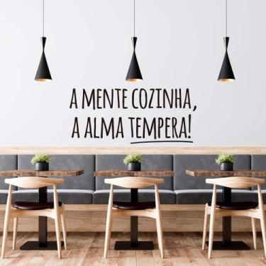 Imagem de Adesivo Decorativo Parede Frase A Mente Cozinha, A Alma Tempera! - Kan