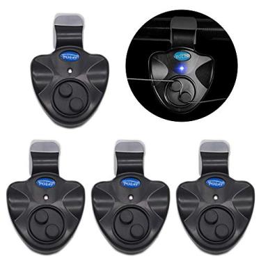 Imagem de Tingpai 4pcs alarme de mo ida de pesca eletrônica com som LED luzes indicado s alarmes de mo ida de pe e