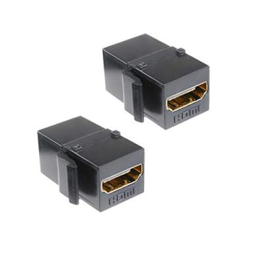Imagem de Encaixe de conector HDMI - Adaptador de encaixe para acoplador fêmea para fêmea Teninyu para placa de parede - Preto (2 unidades)