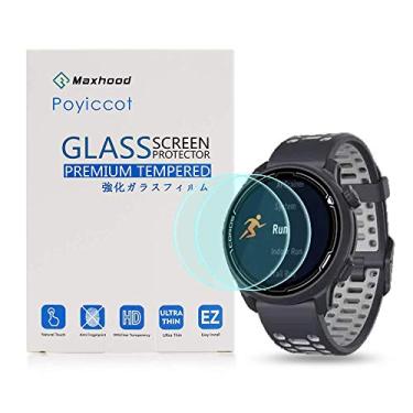 Imagem de Poyiccot Protetor de tela para COROS Pace 2, pacote com 2 películas protetoras de tela para COROS Pace 2 ultrafino dureza 9H anti-impressão digital relógio de borda redonda de vidro temperado para COROS Pace 2