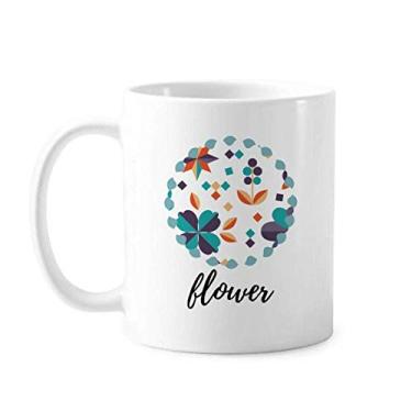 Imagem de Caneca de cerâmica para pintura de plantas em formato de flor em pixel e porcelana