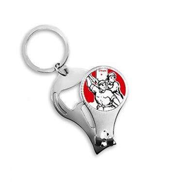 Imagem de Anel de alicate de unha patriotismo vermelho papel comunista chaveiro abridor de garrafas cortador