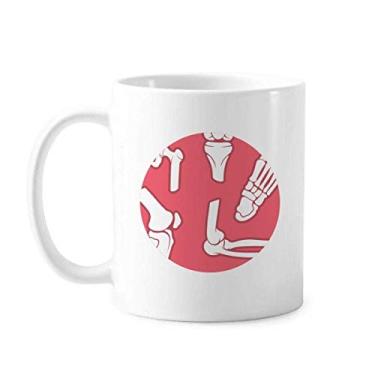 Imagem de Esqueleto humano vermelho ilustração caneca de desenho animado cerâmica xícara de porcelana café louça