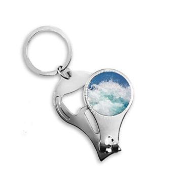 Imagem de Science Nature Ocean Water Sea Wave Picture Nail Nipper Ring Chaveiro Abridor de Garrafas Cortador