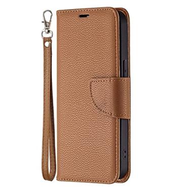 Imagem de Carteira de luxo de couro macio para iphone 12 13 14 mini 11 pro xs max x xr 8 7 6 6 s plus se capas de telefone pu bolsa, marrom, para iphone13mini
