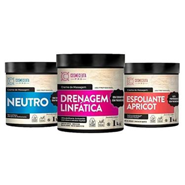 Imagem de Creme de Massagem Profissional COSMECEUTA Neutro + Drenagem Linfática + Apricot 1Kg - Alto desempenho, com grande ação deslizante, rendem em média 15 massagens corporais completas