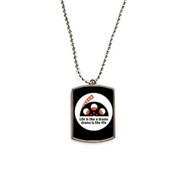 Imagem de Colar com pingente de identificação de cachorro em aço inoxidável Dramatic Life Ups Downs