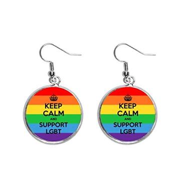 Imagem de Brinco de orelha com pingente de orelha LGBT com bandeira bissexual gay transgênero, joia feminina