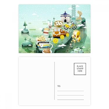 Imagem de Travel Taiwan Food Atrations Conjunto de cartões postais de aniversário Cartão de agradecimento