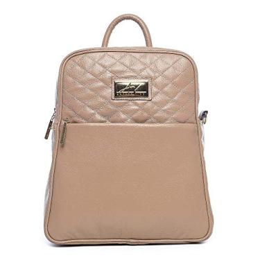 Imagem de Mochila feminina de couro com matelassê Lune - Nude