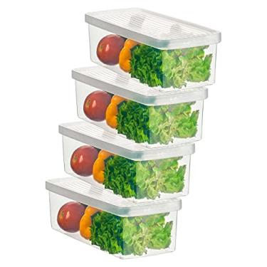 Imagem de Kit 4 Caixa Organizadora Pequena para Frutas Verduras Com Tampa Transparente