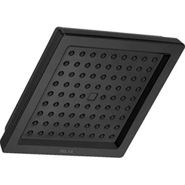 Imagem de Delta Chuveiro de spray único torneira, chuveiro preto fosco, chuveiro quadrado, chuveiro Delta de alta pressão, chuveiro de 2,5 GPM, preto fosco RP62283BL