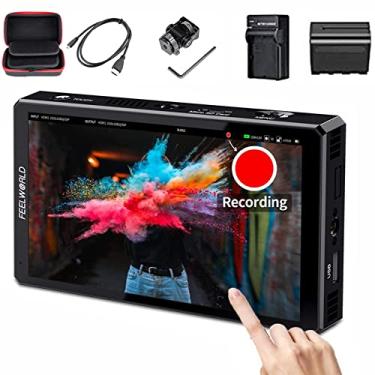 Imagem de FEELWORLD CUT6S+NP-F970 Battery+Charger+6'' Monitor Case 6 Inch SDI/HDMI Portable Video Recording Monitor Camera DSLR USB2.0, 1920x1080 Full HD Screen, Touch Screen Waveform HDR HDMI Loop Out LUT 4K