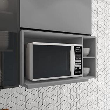 Imagem de Armário Aéreo Para Microondas 3 Nichos 80cm Clássico Connect Henn Cinza
