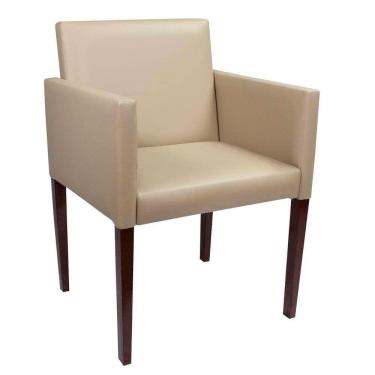 Imagem de Poltrona Nina Executiva Em Tecido Sintético Para Escritório Sala E Recepção - Bege - Cor: Bege