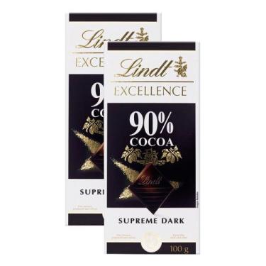 Imagem de Chocolate Lindt Excellence 90% Cocoa Supreme Dark 100G  Kit Com Duas U