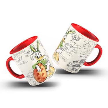 Imagem de Caneca Mickey Amigos: Interior e Alça Colorida, Cerâmica Premium (Donald 2)