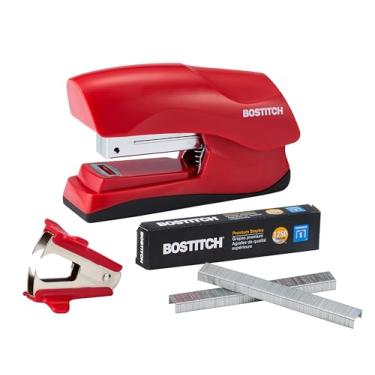 Imagem de Bostitch Office Heavy Duty 40 folhas com 1250 grampos e removedor de grampo, grampeador de mesa sem atolamento, quadros de avisos escolares, escritório e sala de aula, vermelho (B175-RED-VP)