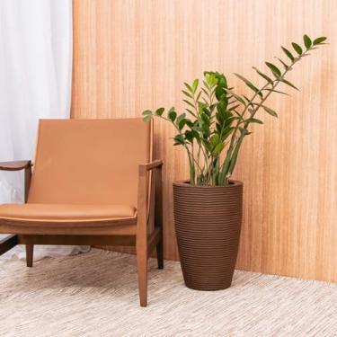 Imagem de VASO POLIETILENO CONE RISCATO REDONDO P/PLANTAS E JARDINS DECORATIVO (ARGILA)